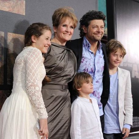 Andy Serkis with his wife and three children